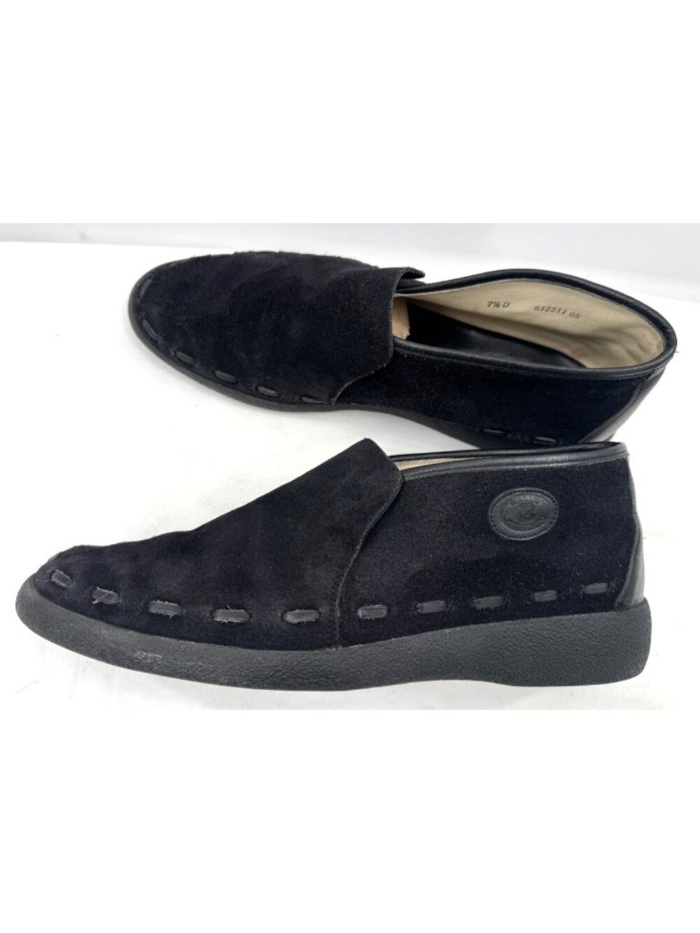 Vintage Bally Ondo Black Suede Shoes Loafers Boots Made in Switzerland Sz 7.5 D